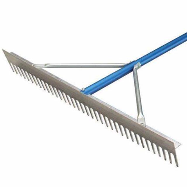 Where to find concrete landscaping rake in Dumas
